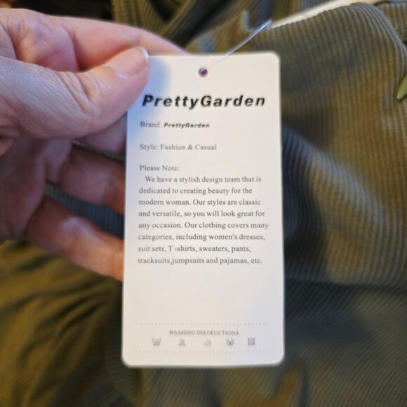 Prettygarden green ribbed wide leg jumpsuit NWT size xl - Picture 7 of 8